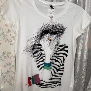 H&M DIVIDED Design Short Sleeve T-Shirt, Size10